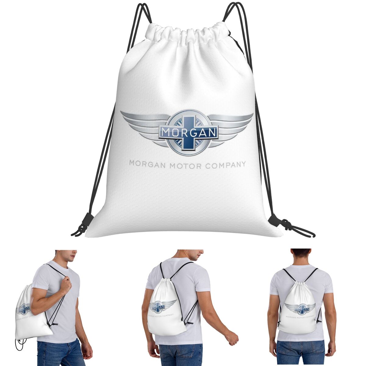 Women Bags Company - กระเป๋าเป้สะพายหลังบริษัทมอร์แกน มอเตอร์ คาร์ คอมพานีกระเป๋าแฟชั่นแบบมีเชือกรูด กระเป๋ากีฬา กระเป๋าใส่หนังสือสำหรับนักเรียนชายหญิง